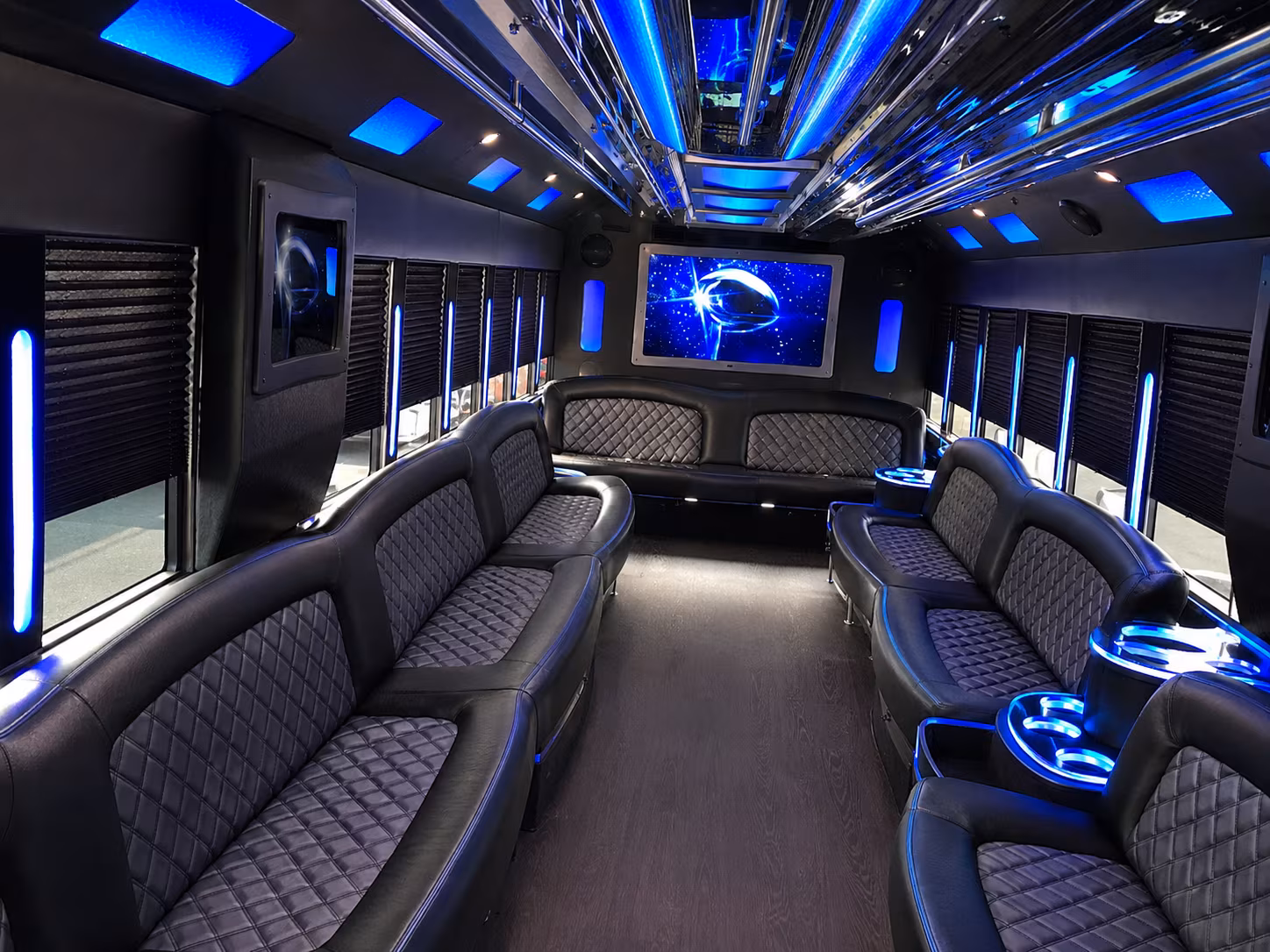 18 Passenger Party Bus Interior