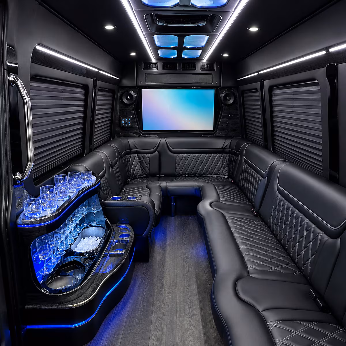 50 Passenger Party Bus Inside