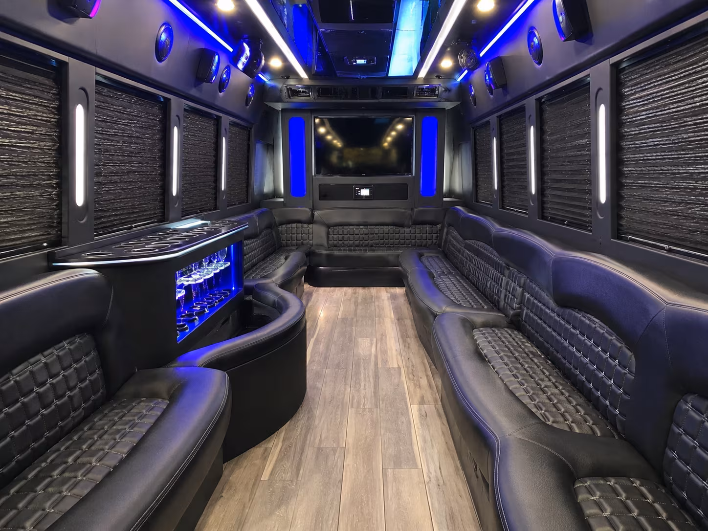Sugar Land Bachelor & Bachelorette Transportation party bus exterior
