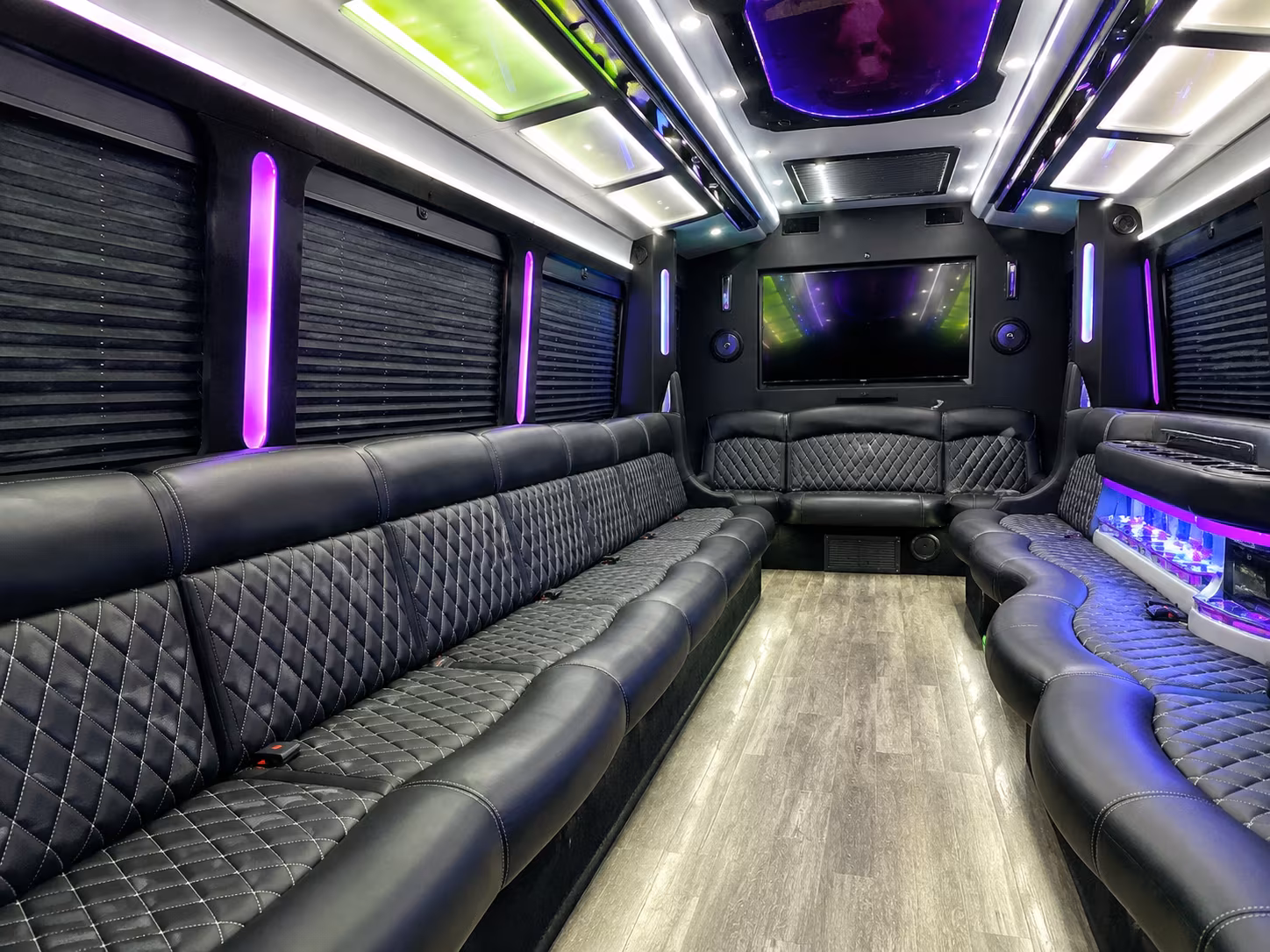 Sugar Land Birthday, Sweet 16, & Quinceañera Transportation party bus exterior