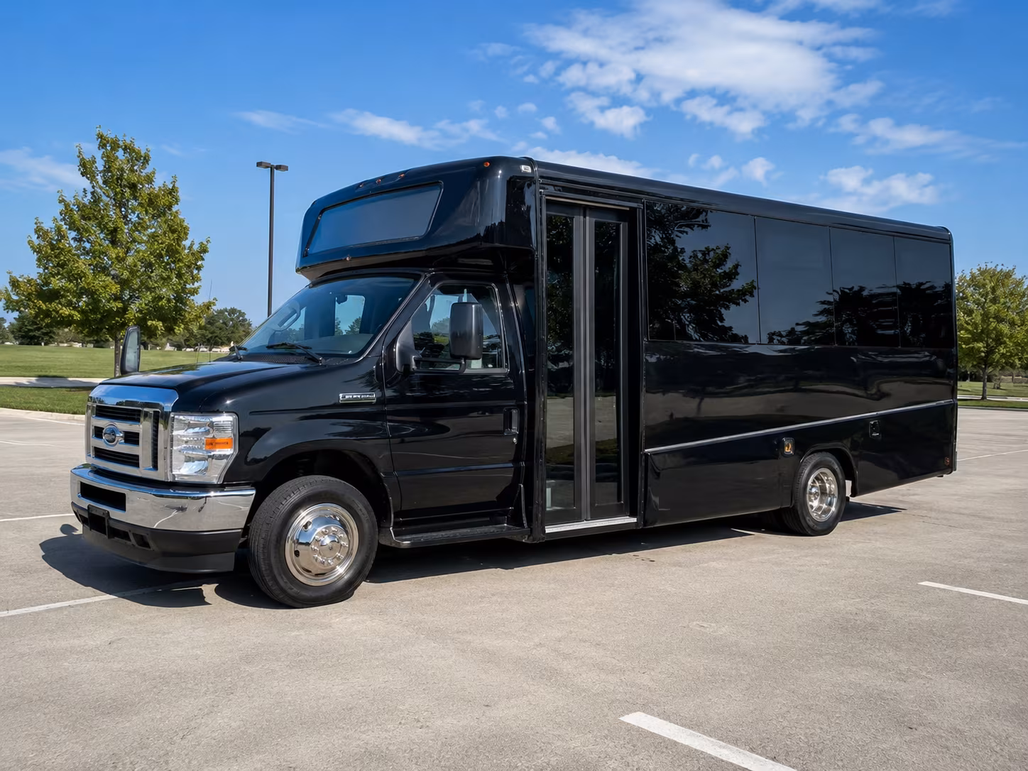 Sugar Land Corporate Transportation party bus exterior