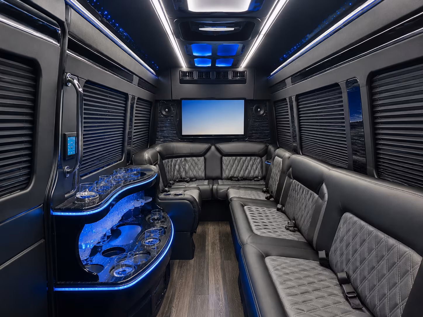 Sugar Land Corporate Transportation party bus interior
