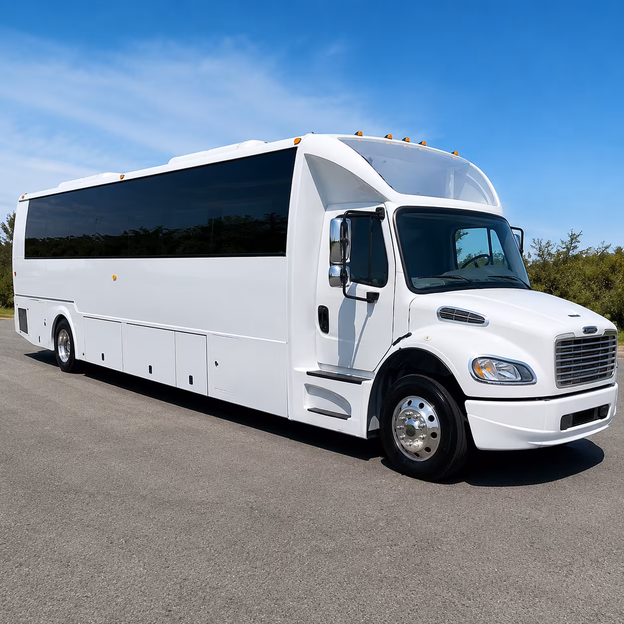 Sugar Land Private Event Transportation party bus exterior