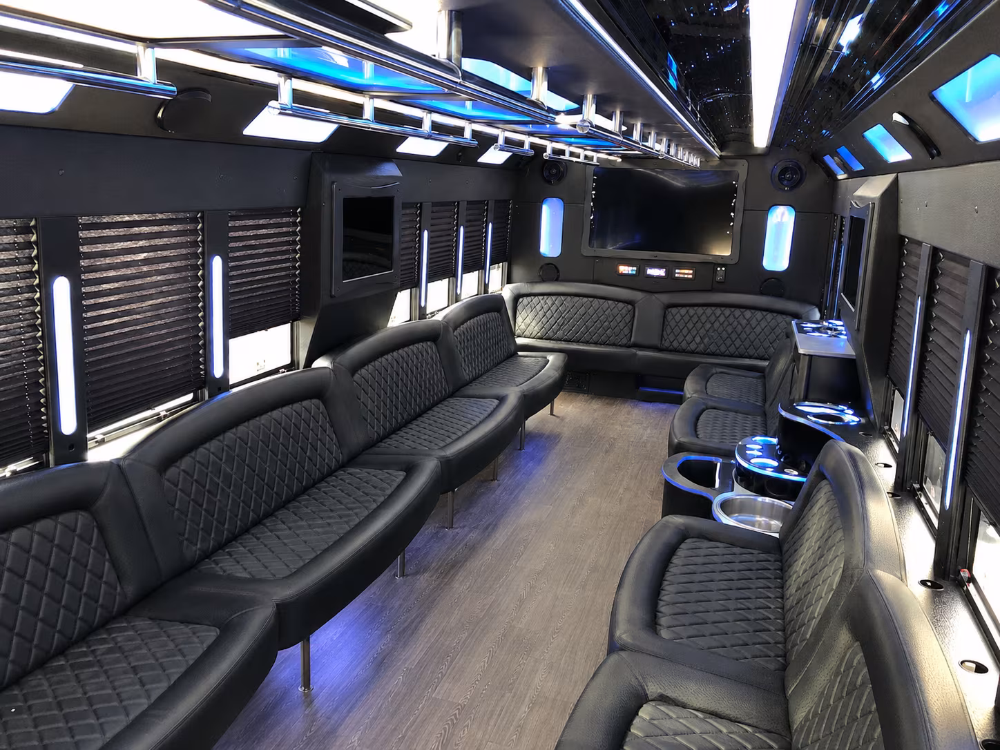 Sugar Land Private Event Transportation party bus exterior