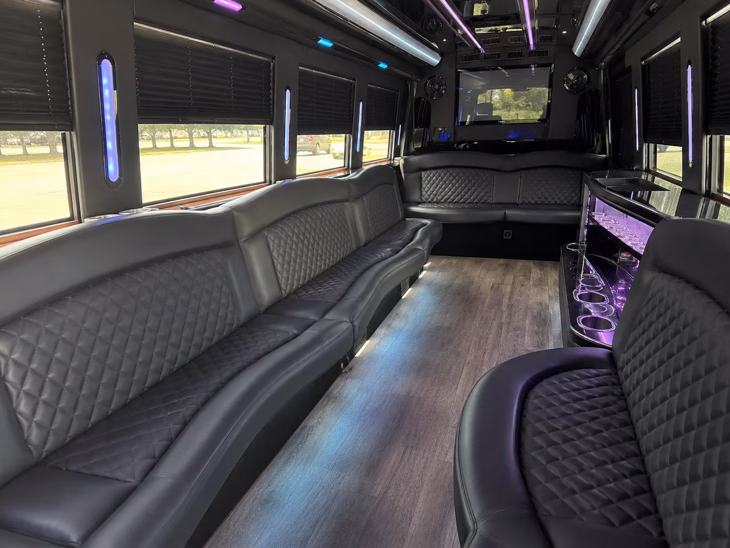 Sugar Land Prom & Homecoming Transportation party bus exterior