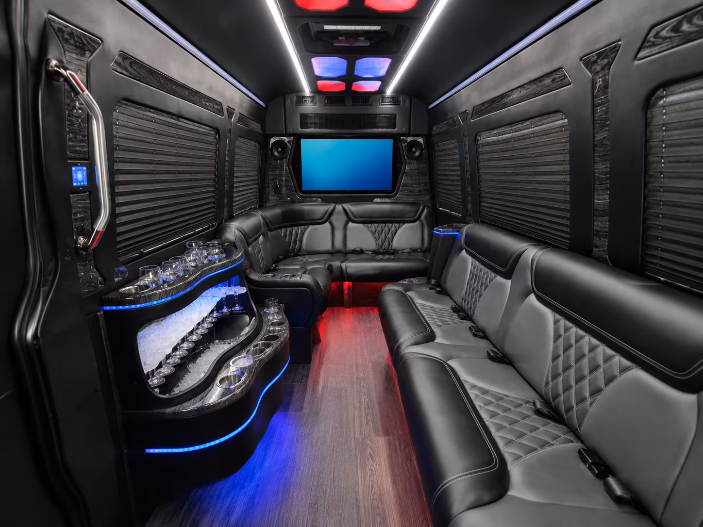 Sugar Land School Event Transportation party bus exterior