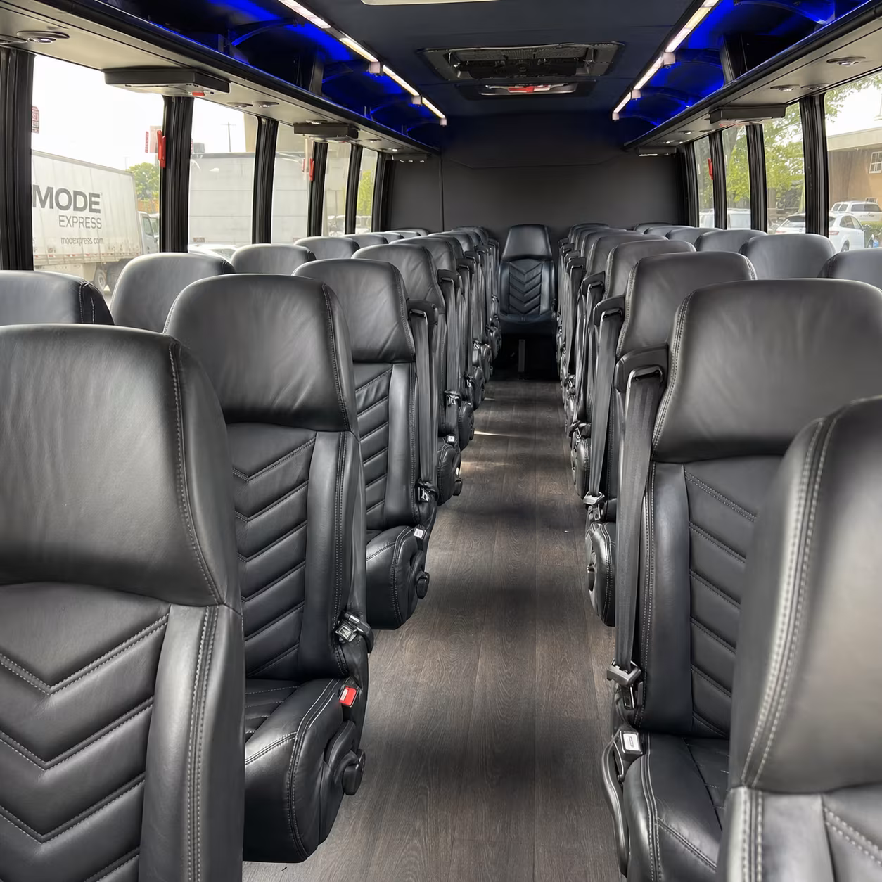 Sugar Land School Event Transportation party bus interior