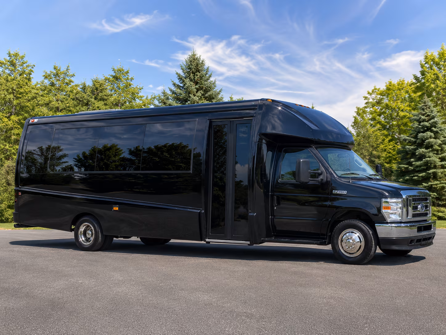 Sugar Land School Event Transportation party bus exterior