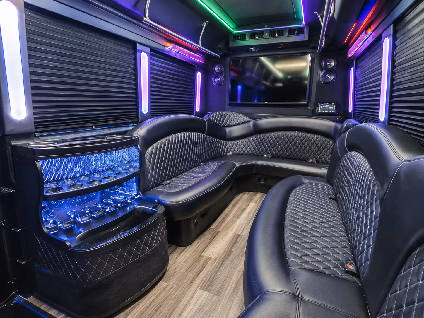 Sugar Land Sporting Event Transportation party bus exterior