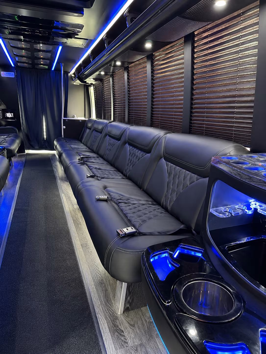 Sugar Land Sporting Event Transportation party bus exterior