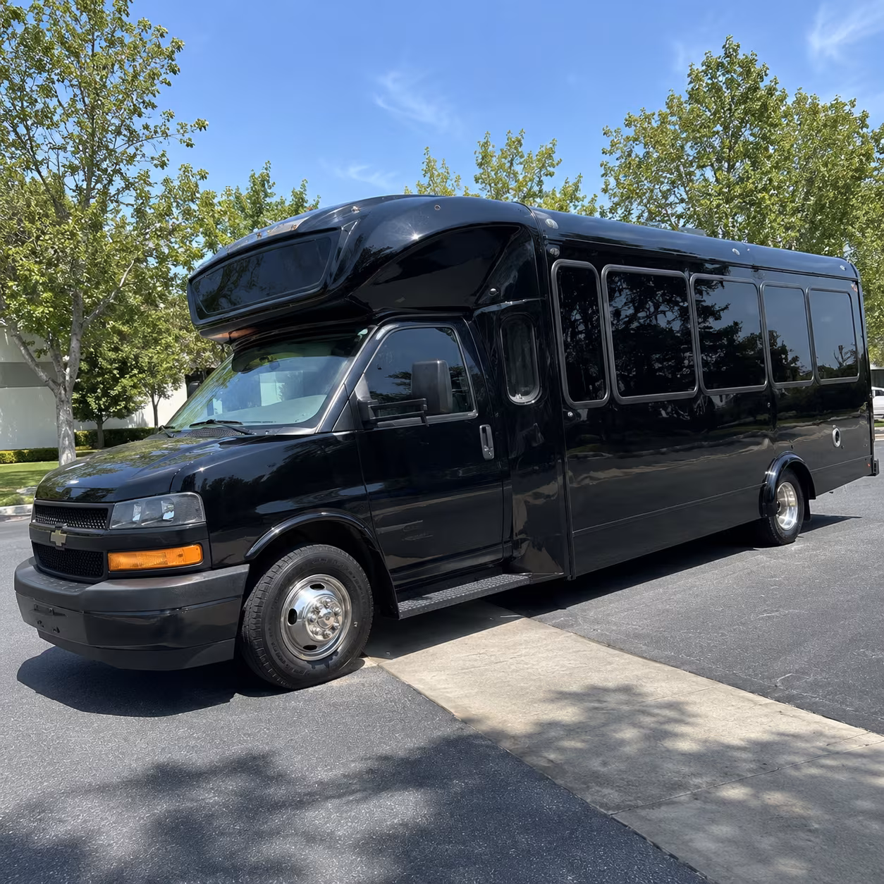 Sugar Land Wedding Transportation party bus exterior
