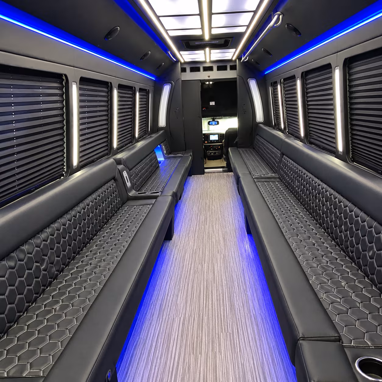 Sugar Land Wedding Transportation onboard seating