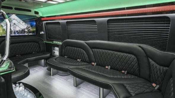 Interior of Charter Bus Company Richmond's 14 Passenger Sprinter Limousine in Richmond