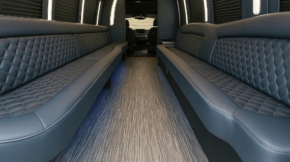 Interior of Sugar Land Party Bus Company's 20 Passenger Party Bus in Sugar Land