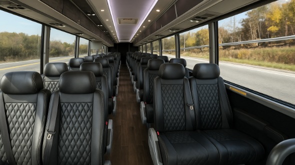 Interior of Charter Bus Company Sugar Land's 25 Passenger Mini Bus in Sugar Land