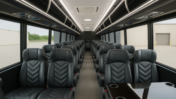Interior of Charter Bus Company Sugar Land's 28 Passenger Minibus in Sugar Land