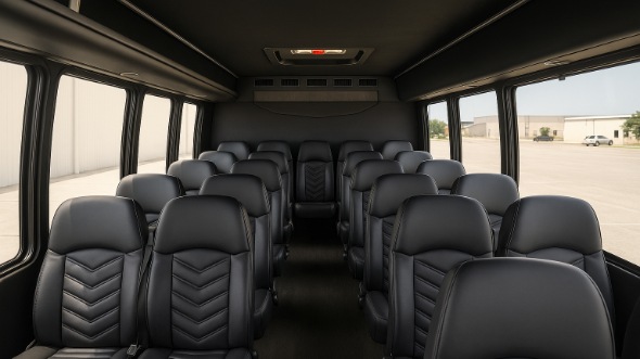 Interior of Charter Bus Company Sugar Land's 30 Passenger Minibus in Sugar Land