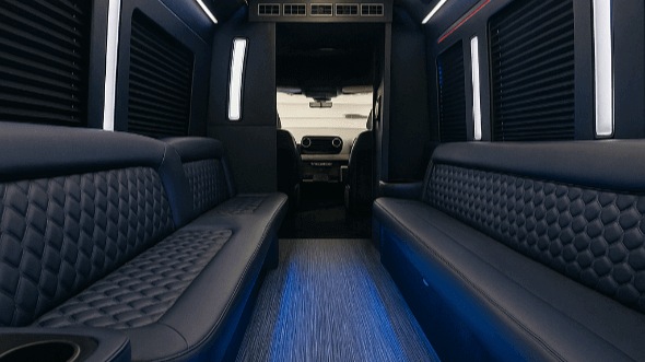 Interior of Charter Bus Company Texas City's 30 Passenger Party Bus in Texas City