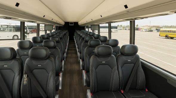 Interior of Charter Bus Company Sugar Land's 35 Passenger Mini Bus in Sugar Land