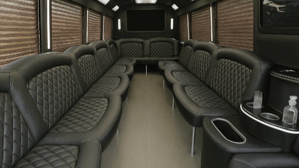 Interior of Charter Bus Company Houston's 40 Passenger Party Bus in Houston