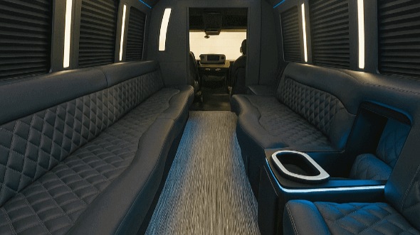 Interior of Charter Bus Company Pearland's 40 Passenger Party Bus in Pearland