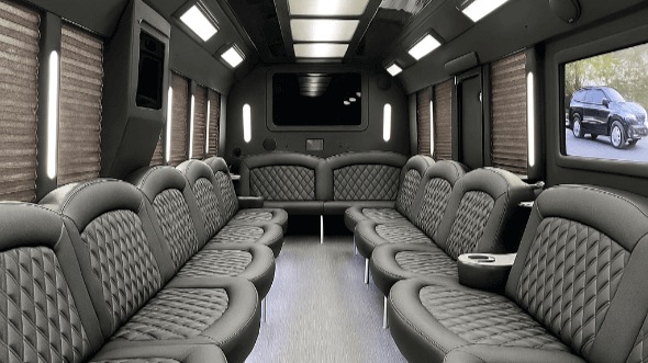 Interior of Sugar Land Party Bus Company's 40 Passenger Party Bus in Sugar Land