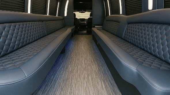 Interior of Charter Bus Company Texas City's 40 Passenger Party Bus in Texas City