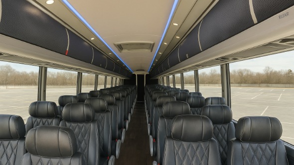 Interior of Charter Bus Company Sugar Land's 44 Passenger Charter Bus in Sugar Land
