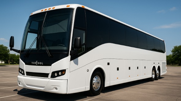 Exterior of Charter Bus Company Sugar Land's 44 Passenger Charter Bus in Sugar Land