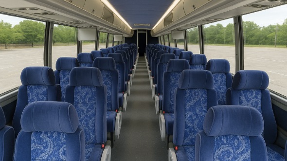 Interior of Charter Bus Company Sugar Land's 45 Passenger Charter Bus in Sugar Land