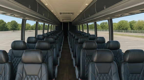 Interior of Charter Bus Company Sugar Land's 48 Passenger Charter Bus in Sugar Land