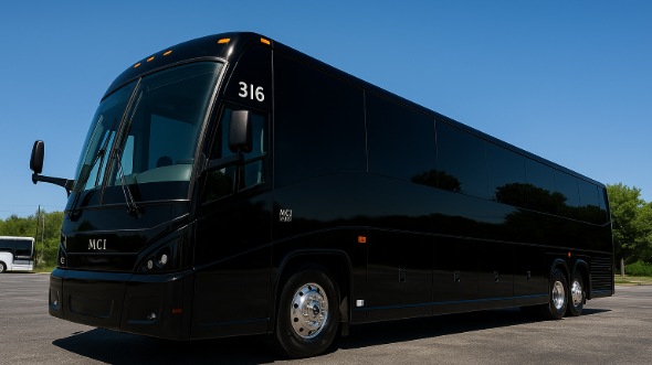 Exterior of Charter Bus Company Sugar Land's 48 Passenger Charter Bus in Sugar Land