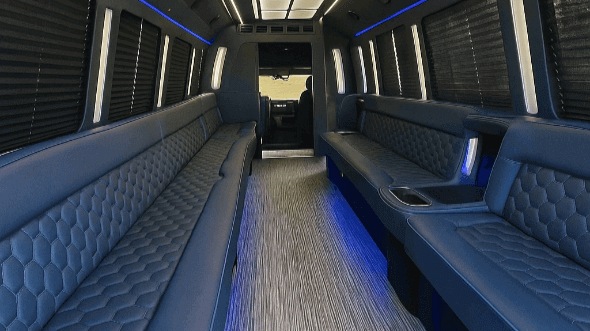 Interior of Sugar Land Party Bus Company's 50 Passenger Party Bus in Sugar Land