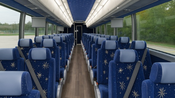 Interior of Charter Bus Company Sugar Land's 51 Passenger Charter Bus in Sugar Land