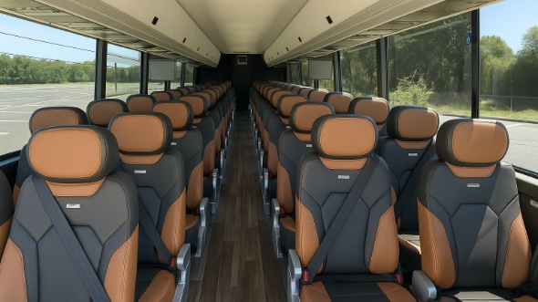Interior of Charter Bus Company Sugar Land's ADA Charter Bus in Sugar Land