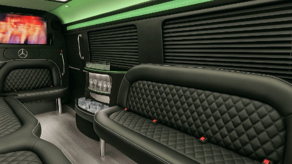sugar land 15 passenger party bus interior