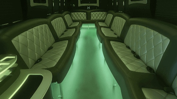 sugar land 40 passenger party bus interior